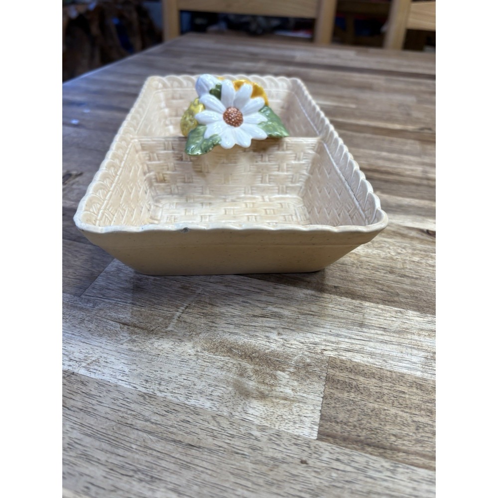 Vintage Basket Shaped Serving/Trinket Dish California Los Angeles Pottery Accent - Picture 7 of 12